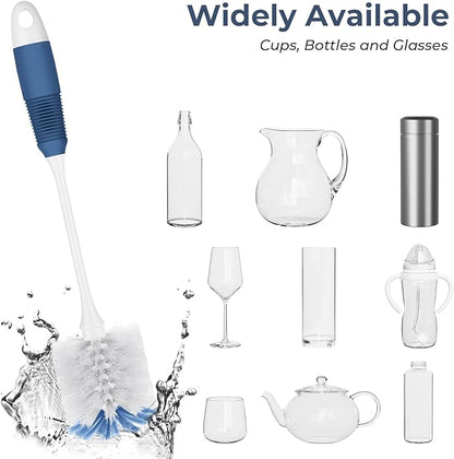 Amazer Bottle Brush Cleaner, Long Flexible Handle Bottle Brush Scrub for Water Bottles, Glasswares, Tumblers, Travel Coffee Mugs, 2 Pack - Image 4