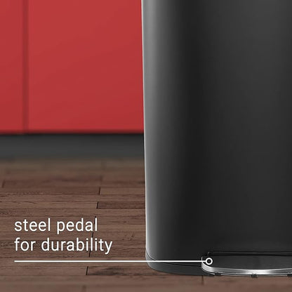 happimess HPM1006B Connor Rectangular 13-Gallon Trash Can with Soft-Close Lid and Free Mini Trash Can, Fingerprint Resistant, Modern, Minimalistic for Home, Kitchen, Office, Bathroom, Black - Image 7