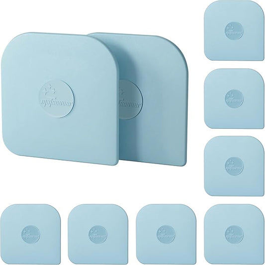 Pan Scraper, 10 Pcs Plastic, Non Scratch for Cast Iron, Pot and Pan Cleaning, Sturdy Scraper Kitchen Tool-Aqua by Matscover