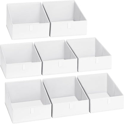DIMJ Closet Storage Bins 8 Pack - Fabric Trapezoid Closet Organizer Bin, Foldable Storage Baskets for Shelves, Shelf Organizer, Clothing Storage Box for Toys, Books, Towel, Clothes by DiMJ