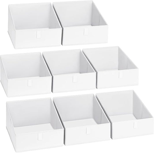 DIMJ Closet Storage Bins 8 Pack - Fabric Trapezoid Closet Organizer Bin, Foldable Storage Baskets for Shelves, Shelf Organizer, Clothing Storage Box for Toys, Books, Towel, Clothes by DiMJ