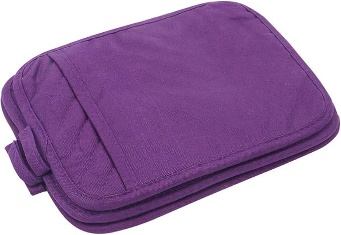 Anyi Pot Holders for Kitchen Heat Resistant, Cotton Hot Pads for Counter Table, Purple Kitchen Pot Holders with Pocket - Image 8