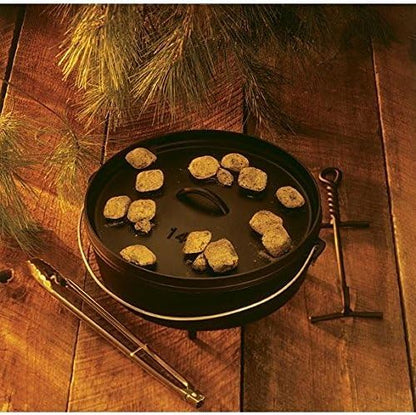 Lodge 10 Quart Pre-Seasoned Cast Iron Camp Dutch Oven with Lid - Dual Handles - Use in the Oven, on the Stove, on the Grill or over the Campfire - Black - Image 6