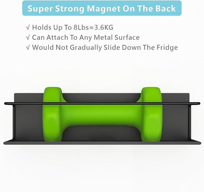 Magnetic Spice Rack For Refrigerator, Space Saving Magnetic Shelf For Fridge Matt Black 4 Pack With Magnetic Paper Towel Holder - Image 5