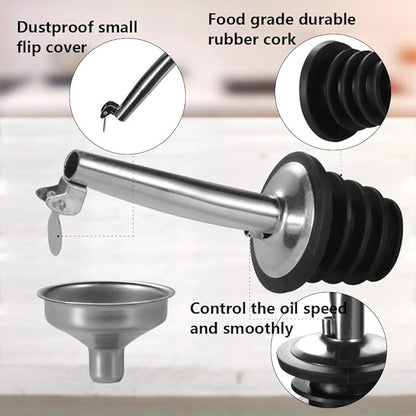 WERTIOO 17 OZ Olive Oil Dispenser Bottle, 4 Pack Glass Oil and Vinegar Dispenser Set Container with 6 pcs Stainless Steel Pour Spouts Funnel & Pen and Tag for Kitchen - Image 4