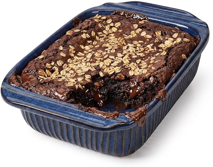 Artena Baking Dish 2.3 Quarts, Casserole Dishes For Oven, Baking Pan With Handles, Lasagna Pan Deep, Large Casserole Dish, Rectangular Ceramic Bakeware, Blue (Only Baking Dish) by Artena
