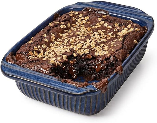 Artena Baking Dish 2.3 Quarts, Casserole Dishes For Oven, Baking Pan With Handles, Lasagna Pan Deep, Large Casserole Dish, Rectangular Ceramic Bakeware, Blue (Only Baking Dish) by Artena