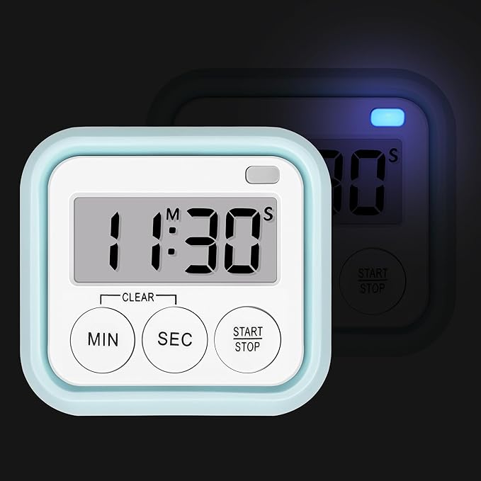 Timer, Kitchen Timers for Cooking Classroom Timer for Kids Teachers Digital Magnetic Timers 2 Pack, Blue - Image 3