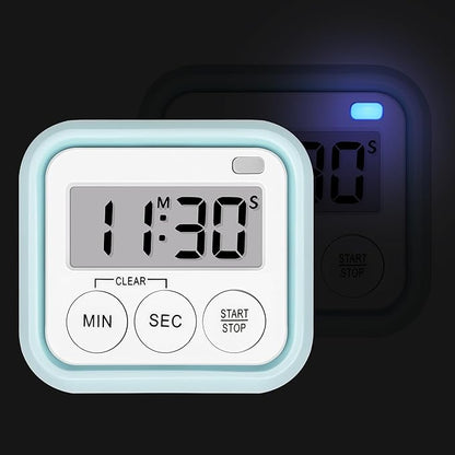 Timer, Kitchen Timers for Cooking Classroom Timer for Kids Teachers Digital Magnetic Timers 2 Pack, Blue - Image 3