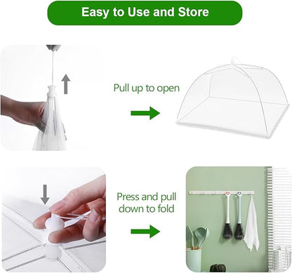 (8Pack) Pop-up Picnic Food Tent Covers, 17x17Inch Foldable Mesh Screen Food Covers for Outdoors, Reusable Food Cover Net Keep Out Flies, Mosquitoes… - Image 3