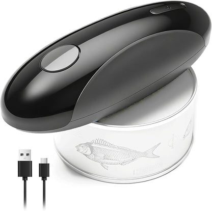 Rechargeable Electric Can Opener for Seniors with Arthritis, Handsfree Automatic Can Opener Electric with Smooth Edge, Magnet Lid Lifter, Fits Almost Can Sizes, Can Opener for Kitchen (Black & Grey) by Unknown