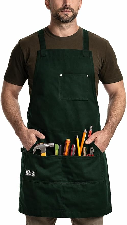 Hudson Durable Goods - Professional Grade Chef Apron for Kitchen, BBQ & Grill