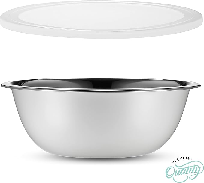 WHYSKO Stainless Steel Mixing Bowl Set, 10 Piece Stainless Steel Mixing Bowls with Lids Set for Food Prep Storage and Serving, Dishwasher Safe for Kitchen Baking Cooking, White - Image 7