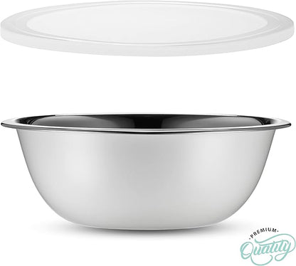 WHYSKO Stainless Steel Mixing Bowl Set, 10 Piece Stainless Steel Mixing Bowls with Lids Set for Food Prep Storage and Serving, Dishwasher Safe for Kitchen Baking Cooking, White - Image 7