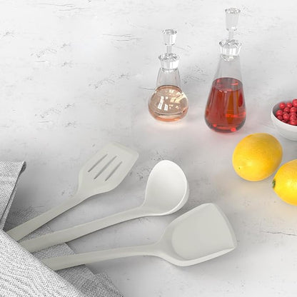 AOTHOD Silicone Cooking Utensils Set - 446°F Heat Resistant Silicone Kitchen Utensils,Spatula,Spoon, Kitchen Utensil Sets Gadgets Tools Set for Nonstick Cookware,Dishwasher Safe Bpa Free (Cream White) - Image 8