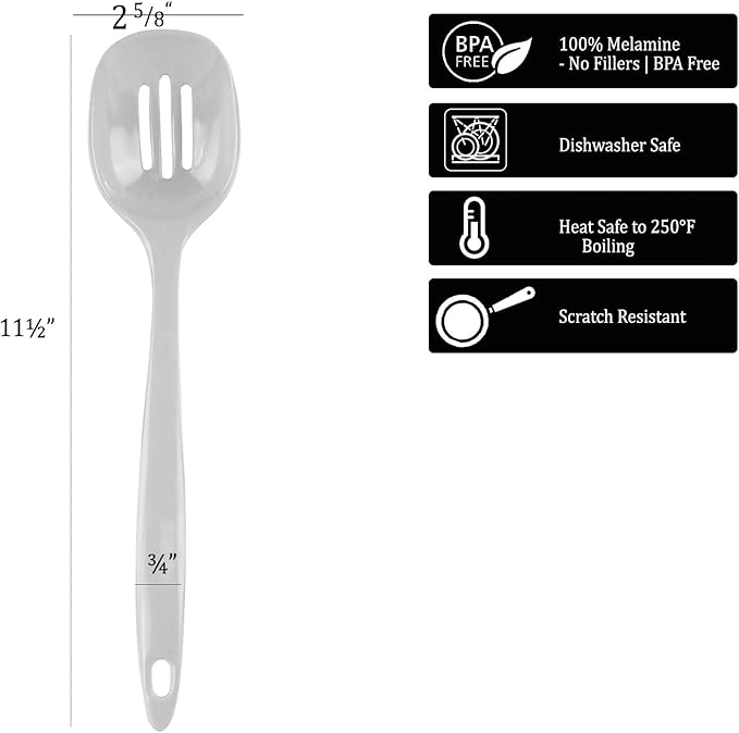 Reston Lloyd Melamine Slotted Spoon Kitchen Utensil, Premium Quality Utensil with Heat Resistant Ergonomic Handle, Durable BPA-Free Plastic, 11.5 inch long, One Piece, Red - Image 4
