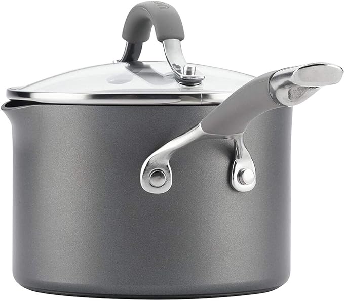 Circulon 84564 Elementum Hard Anodized Nonstick Cookware Set / Pots and Pans Set - 10 Piece, Gray