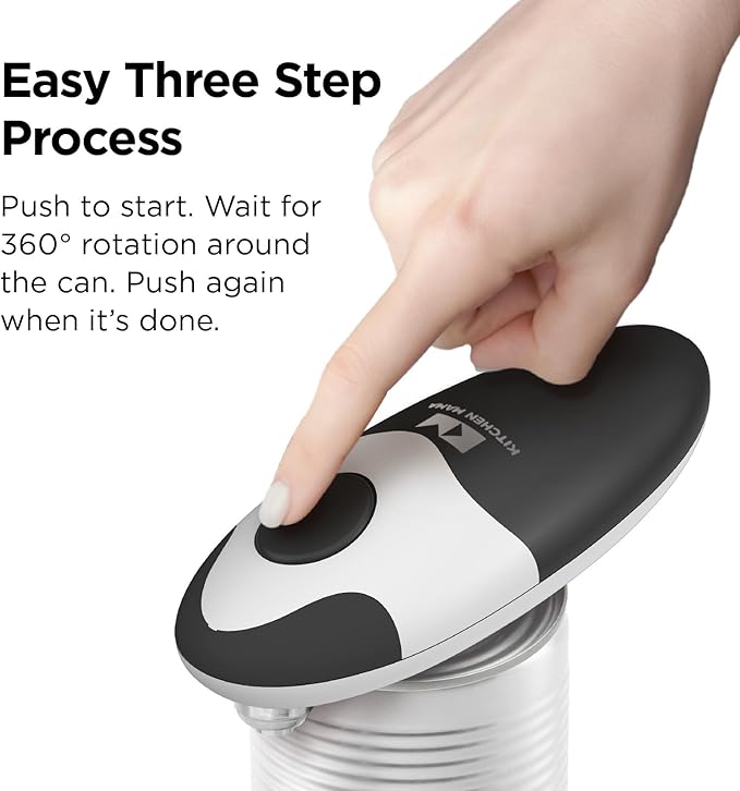 Kitchen Mama Auto 2.0 Electric Can Opener: Blade Opens Almost Any Can Pop or Soda Can - Automatic, Hands Free, Safe, Smooth Edge, Lid Remover, Battery Operated, Cordless, YES YOU CAN (Onyx Mist) - Image 4