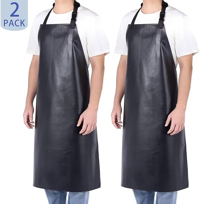 Homsolver 2 Pack Waterproof Rubber Aprons, Heavy Duty Butcher for Men, Chemical Vinyl Plastic Aprons for Dishwashing - Image 2