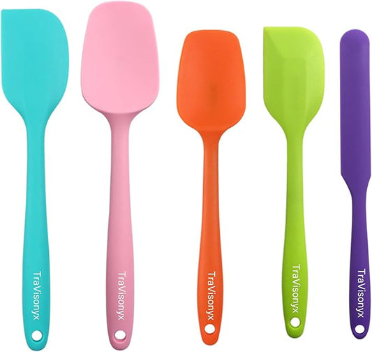 5 Pcs Silicone Spatula,Food Grade Rubber Spatula, Spatulas Silicone Heat Resistant, Used for Baking, Cooking, non Stick, Dishwasher Safe, BPA Free by Unknown