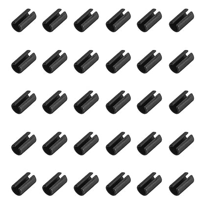 MECCANIXITY 120Pcs Slotted Split Roll Pins 3/25 Inch(3mm) Dia. 6/25 Inch(6mm) Length Steel Spring Tension Expansion Dowels for Secure Fastening, Black