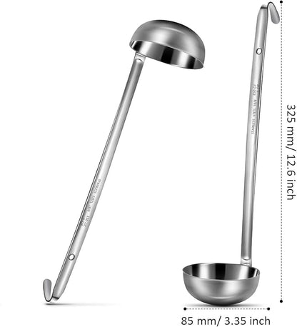 meekoo Stainless Steel Ladle Soup Handle Ladle with Pouring Rim for Kitchen Cooking Soup Sauce - Image 4