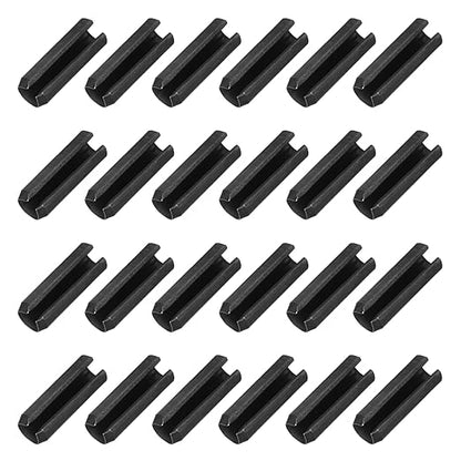 MECCANIXITY 25Pcs Slotted Split Roll Pins 3/10 Inch(8mm) Dia. 4/5 Inch(20mm) Length 65Mn Steel Spring Tension Expansion Dowels for Secure Fastening, Black