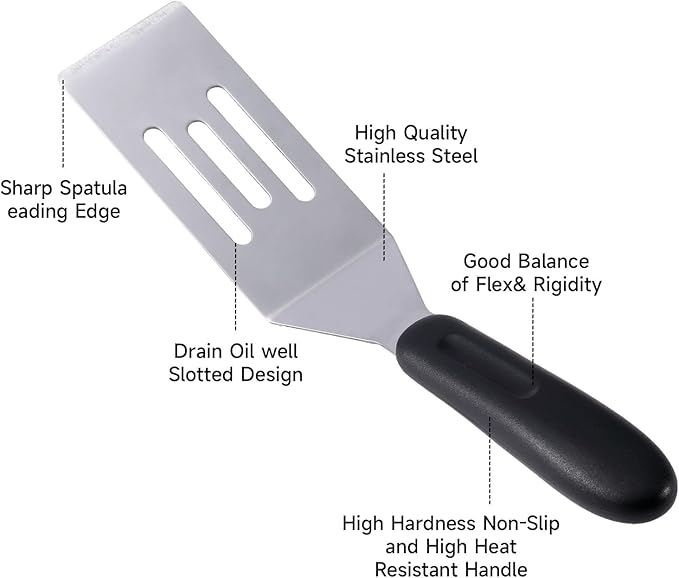 2 Pack Mini Spatula Stainless Steel Small Spatula For Kitchen, Metal Spatula For Cooking Brownie Cookie Lasagna, Pie Server, Cake & Pancakes Serving Spatulas