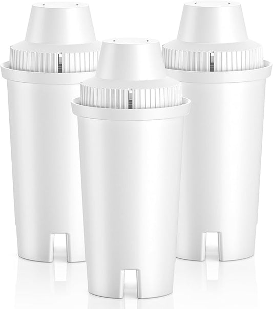 3 Pack Replacement for Brita® Water Filter Pitchers and Dispensers, Classic OB03, Mavea® 107007 35557, Metro, Everyday, UltraMax, BPA-Free & NSF Certified, Half Year Supply