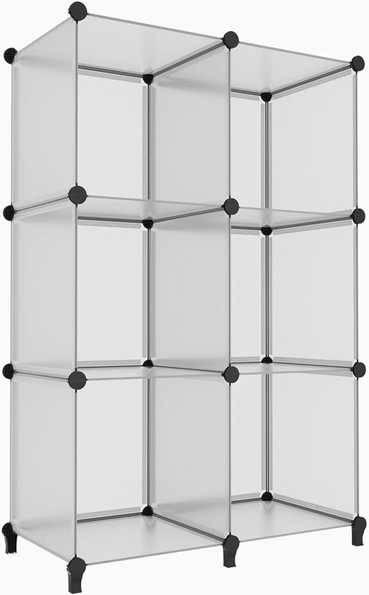 HOMIDEC 6 Light Grey Cube Storage Organizer, Modular Storage Shelf with Hammer, Cube Storage Bin Cabinet Closet Bookshelf for Living Room, Bedroom, Office, Each Cubes Size 11.8 x 11.8 inch by DecorateYourHome
