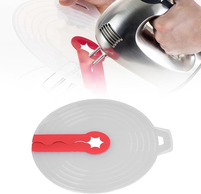Tissting Splatter Guard for Mixing Bowls, Universal Fit Splash Cover for Cooking Baking - PP Silicone Mixer Screen Protector Prevents Mess While Whipping Cream Beating Eggs Kitchen Accessory