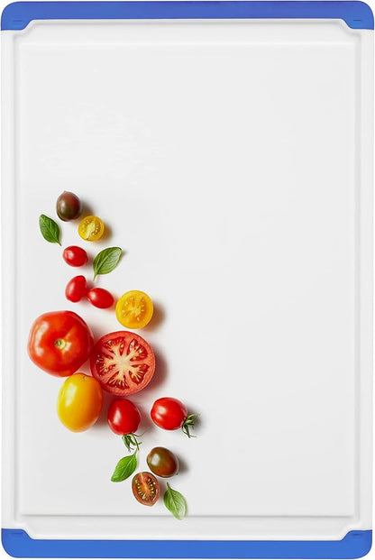Large Cutting Boards for Kitchen - Dishwasher Safe Non-Slip Cutting Boards with Juice Grooves, Easy Grip Handles - Large and Thick Chopping Board Blue - Image 7