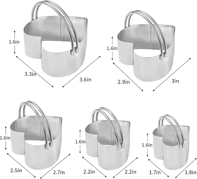 ALLTOP Biscuit Cutters with Handle, Stainless Steel Cookie Cutter, Professional Baking Essential Tools for Valentine's Day - Heart Shaped - Image 3