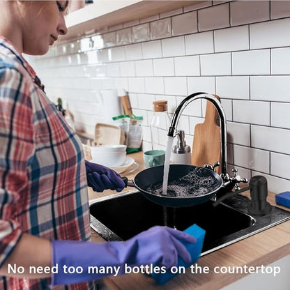 Soap Dispenser for Kitchen Sink, Countertop Soap Dispenser Pump, 47" Silicone Extension Tube Connect to The Soap Bottle Directly, Say Goodbye to Frequent Refills (Black) - Image 6