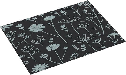 Gray Flower Dish Drying Mats for Kitchen Counter, Large 18"x24" Dish Mats for Drying Dishes, Microfiber Absorbent Dish Drying Pad Rack Mat Kitchen Decor Reusable Washable