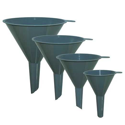Plastic Funnels for Kitchen Use Set of 4, Food Grade Kitchen Funnel for Filling Bottles Canning and Mason Jar, Different Sizes of Funnels Meet Different Needs, Large Middle Small and Mini (Gray) by KongNai