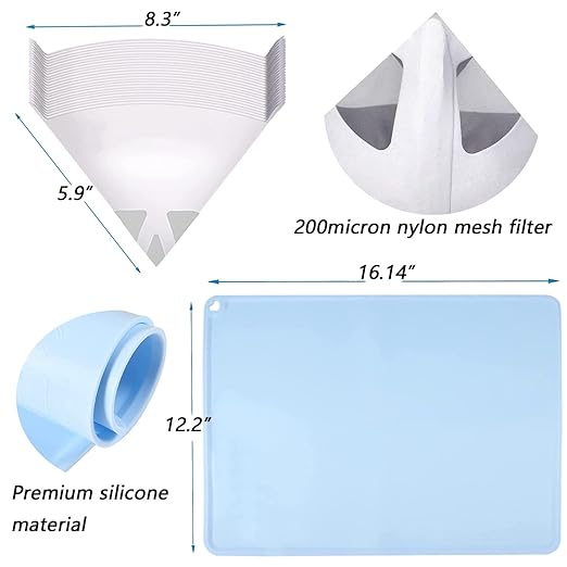 LCD 3D Printer Accessories Resin Tool Kit Includes Stainless Steel Funnel, Resin Filter, Silicone Pad, Photosensitive Resin Bottle, Basic Tools for SLA/DLP Printing