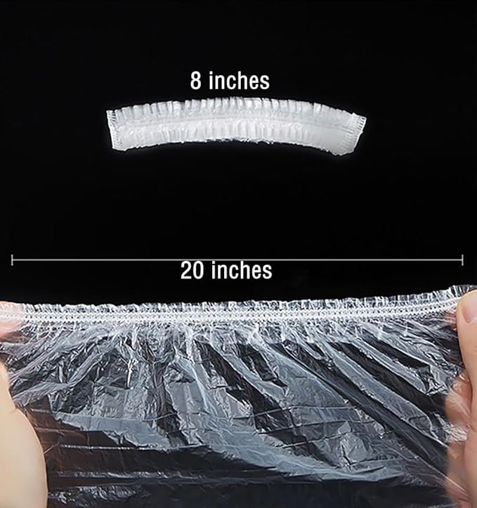 100 Plastic Large Bowl Covers - 20 Inch Elastic Reusable, Large Bowl Covers For Bread Proofing, Multi-Purpose Kitchen Outdoor Must-Have