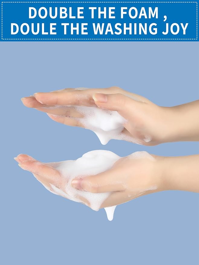 Foaming Hand Soap Dispenser Set, 16 oz Large Glass Soap Dispenser, Foam Dispenser with Stainless Steel Pump & Waterproof Labels, Refillable Soap Bottles for Bathroom Countertop, 2 in 1 - Image 6