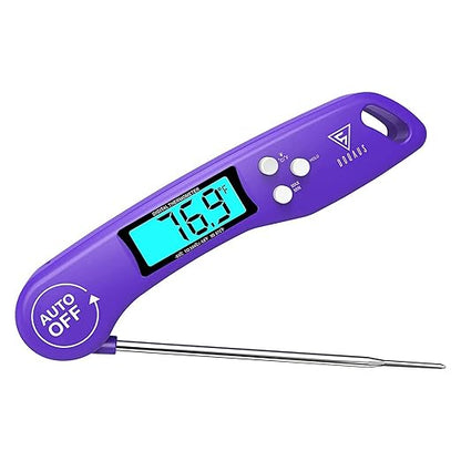 DOQAUS Digital Meat Thermometer, Instant Read Food Thermometer for Cooking with Backlit & Auto-Rotating Display, 4.6” Probe for Grilling, Baking, and Perfect BBQ - Purple by DOQAUS