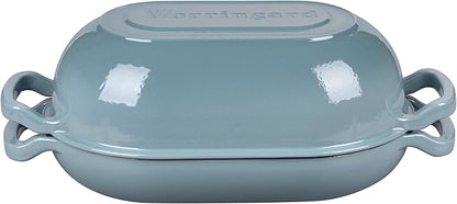 VORRINGARD Enameled Cast Iron Sourdough Bread Oven, Dutch Oven, Loaf Cast Iron Bread Pan for Homemade Bread Baking, Meatloaf Pan with Lid, 5QT, Sea Salt - Image 8