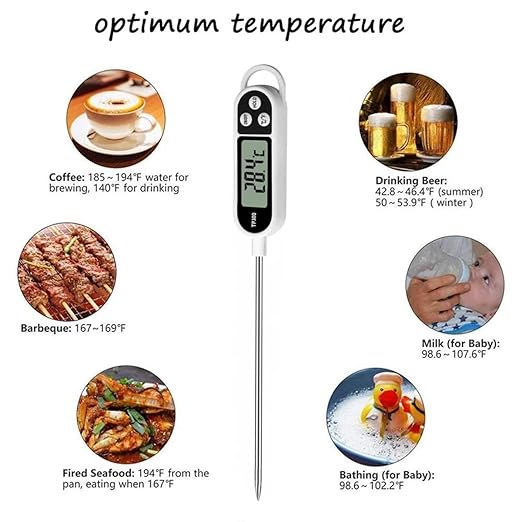 6pcs Candy Thermometer Digital Instant Read for Meat Kitchen Cooking Food Oil Deep Fry BBQ Grill Smoker (6, 23.2in) - Image 2