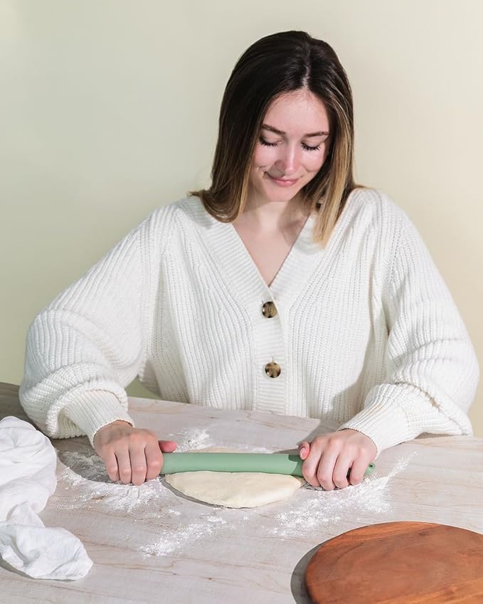 The Silicone Kitchen French Tapered Silicone Rolling Pin, Dishwasher Safe, Non-Stick, BPA Free, Non-Toxic