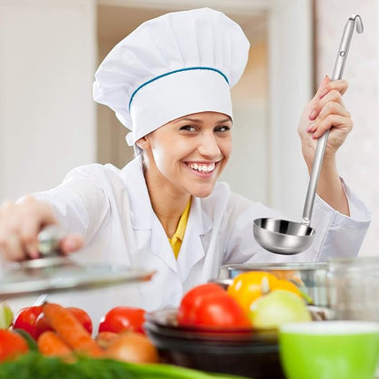 meekoo Stainless Steel Ladle Soup Handle Ladle with Pouring Rim for Kitchen Cooking Soup Sauce - Image 6