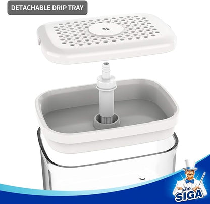 MR.SIGA 2 in 1 Premium Soap Dispenser and Sponge Holder, Dishwashing Soap Pump Dispenser for Kitchen Countertop, White - Image 6