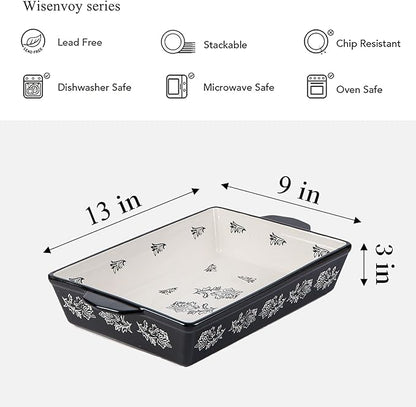 Wisenvoy Casserole Dish Baking Dish Ceramic Lasagna Pan Bakeware Sets Baking Dishes 13x9 Baking Dish - Image 5