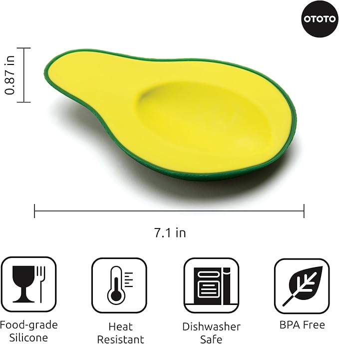 OTOTO Avocado Spoon Rest for Stove Top - Silicone Spoon Rest for Kitchen Counter, for Ladles, Tongs, Spatula Funny Cool Cute Kitchen Gifts Gadgets Accessories - Image 5