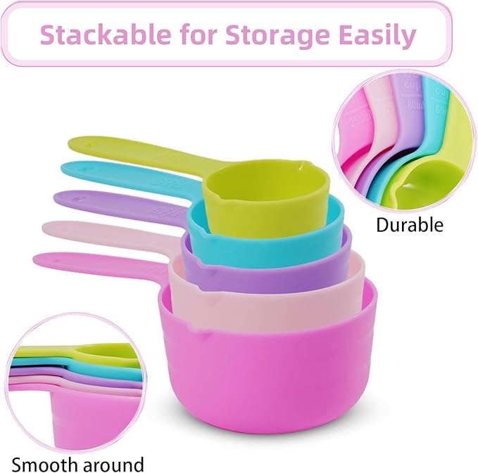 10PCS Measuring Spoons and Cups Set Stackable Nesting Cups Spoons for Cooking Baking Supplies, Kitchen Gadgets Essentials Tools - Image 5