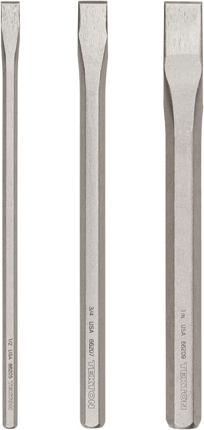 TEKTON Long Cold Chisel Set, 3-Piece (1/2, 3/4, 1 in.) | 66506