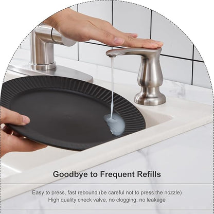 GAGALIFE Kitchen Sink Soap Dispenser Brushed Nickel, Under Sink Soap Dispenser with 40" Silicone Extension Tube Kit,Say Goodbye to Frequent Refills - Image 5